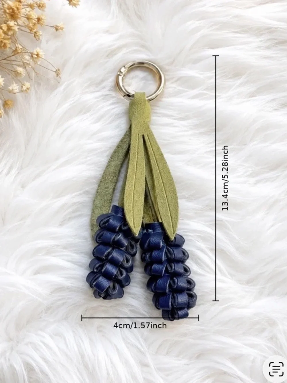 Lavender Flower Bag Charm Keychain Handmade Gift New